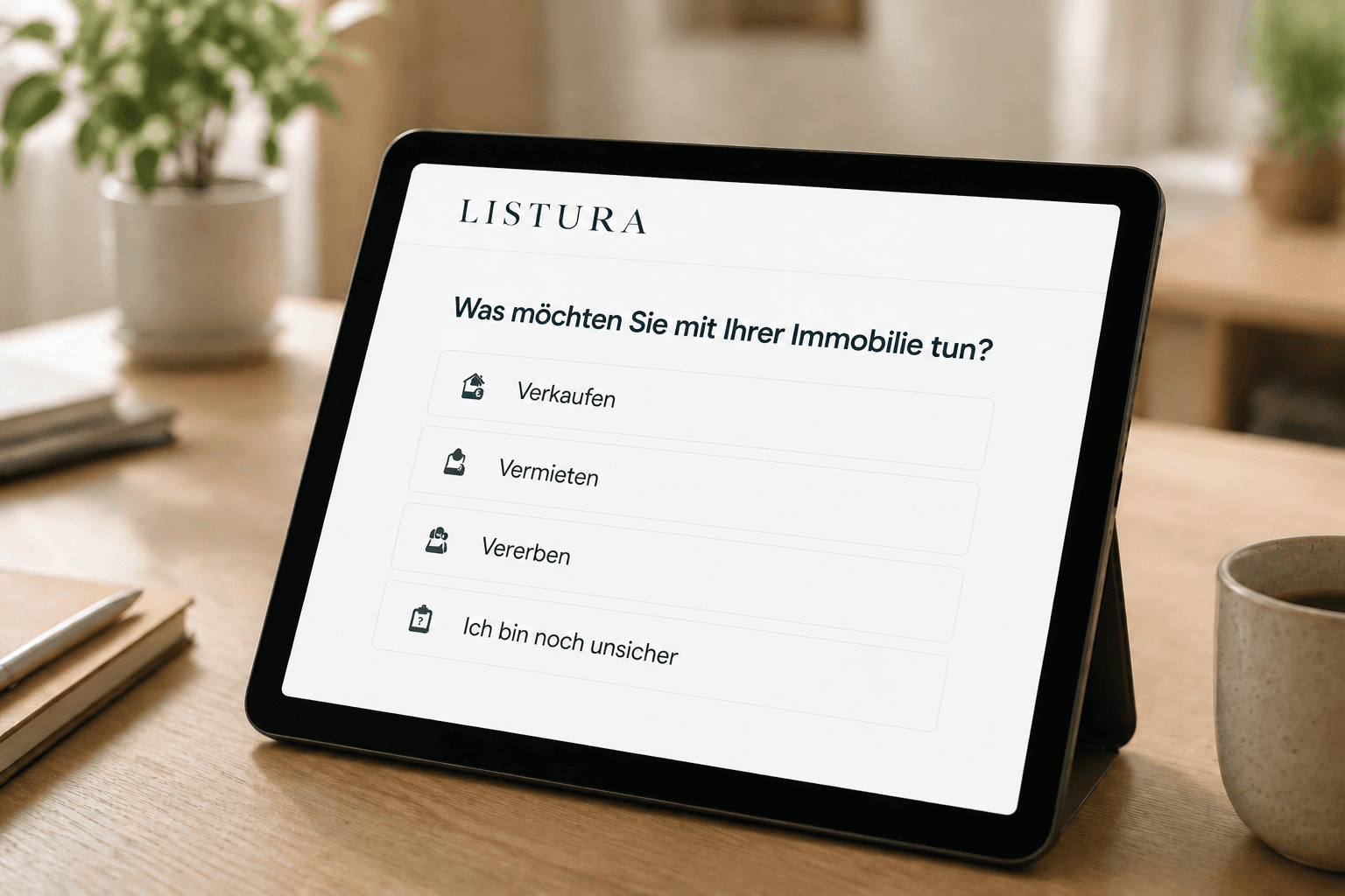 Listura Fragebogen auf einem Tablet